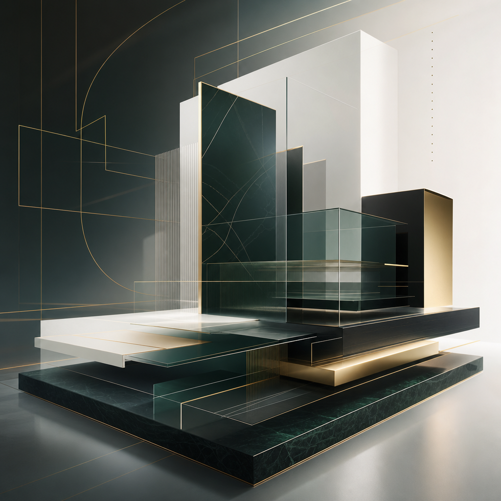 Abstraktes Visual mit eleganten, geometrischen Linien